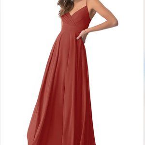 AZAZIE AVELINA TERRACOTTA floor length bridesmaid dress size 6